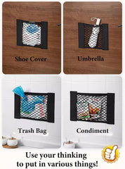 Plastic Bag Holder Mesh Storage Net Grocery Bag Holder Dispenser Organizer for Aluminum Foil, Trash Bag, Garbage Bag, Plastic Wrap, Shopping Bag under Sink Cargo Organizers and Wall Mounted