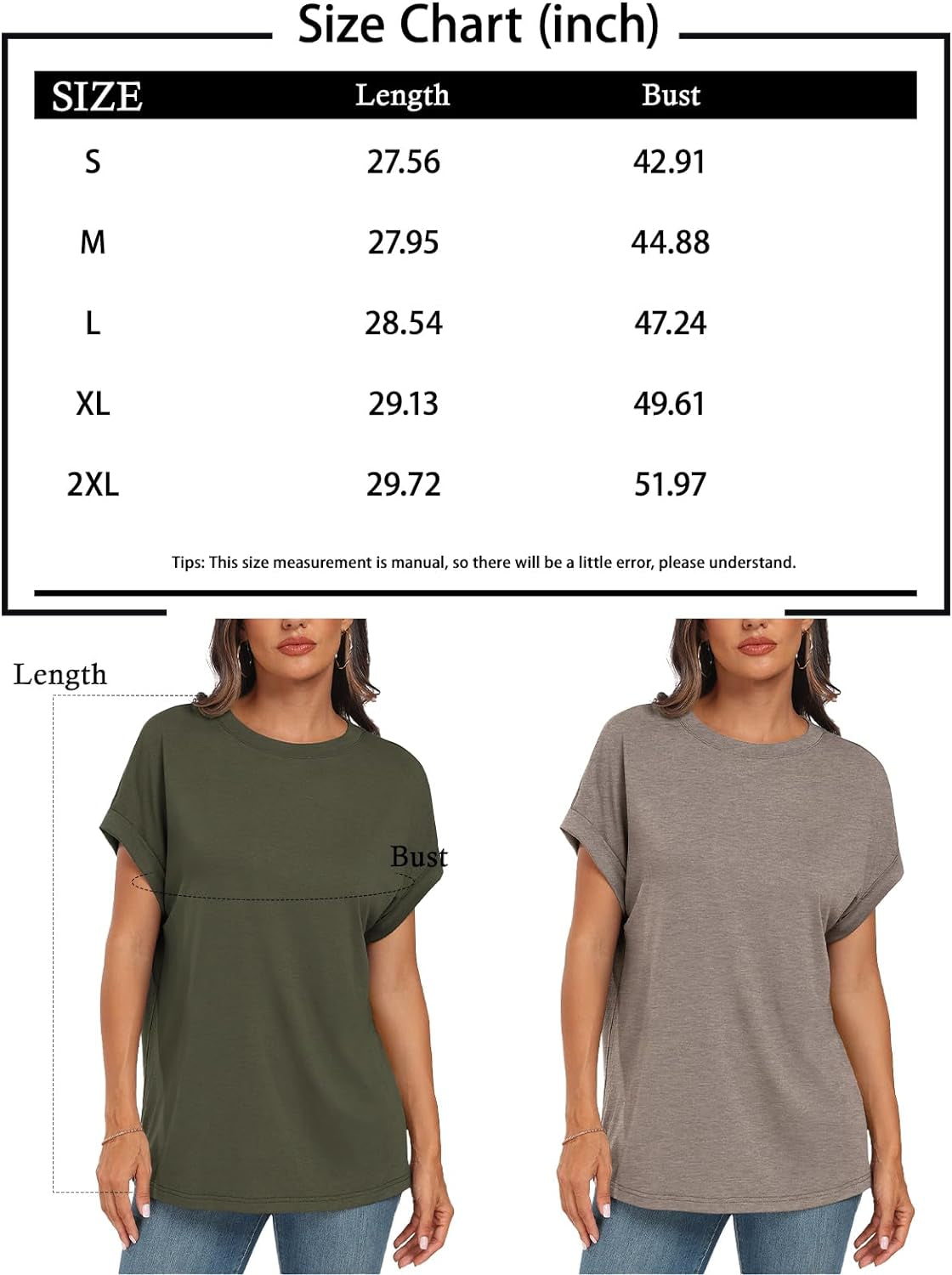 Women Tops Casual Basic T Shirts Loose Fit Crewneck Short Sleeve Summer Outfits