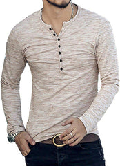 Mens Casual Slim Fit Basic Henley Long/Short Sleeve Fashion Lightweight T-Shirt