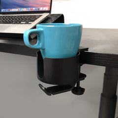 Desk Cup Holder with Headphone Hanger for Desk in Home, Anti-Spill Cup Holder for Desk, Table Cup Holder for Water Bottles, Wheelchairs, Workstations, Gaming Desk Accessories