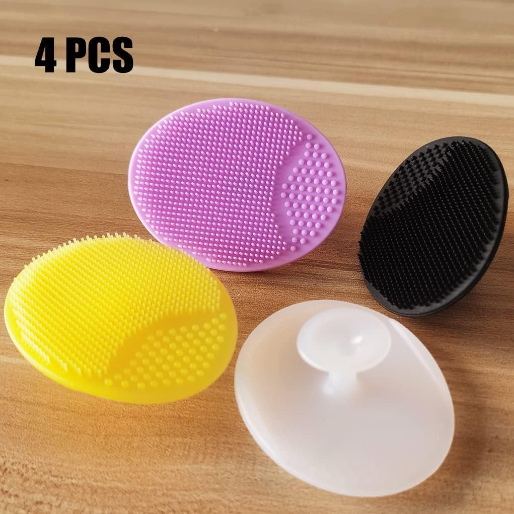 Face Scrubber, Facial Exfoliator, Face Scrub Brush, Soft Face Brush, Silicone Facial Cleansing Brush, Face Exfoliator Blackhead Acne Pore Cradle Cap Face Wash Brush for Deep Cleaning Skin Care 4 Pack