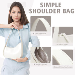 Shoulder Bags for Women, Vegan Leather Trendy Handbag Clutch Purse and Zipper Closure Tote Shoulder Purse