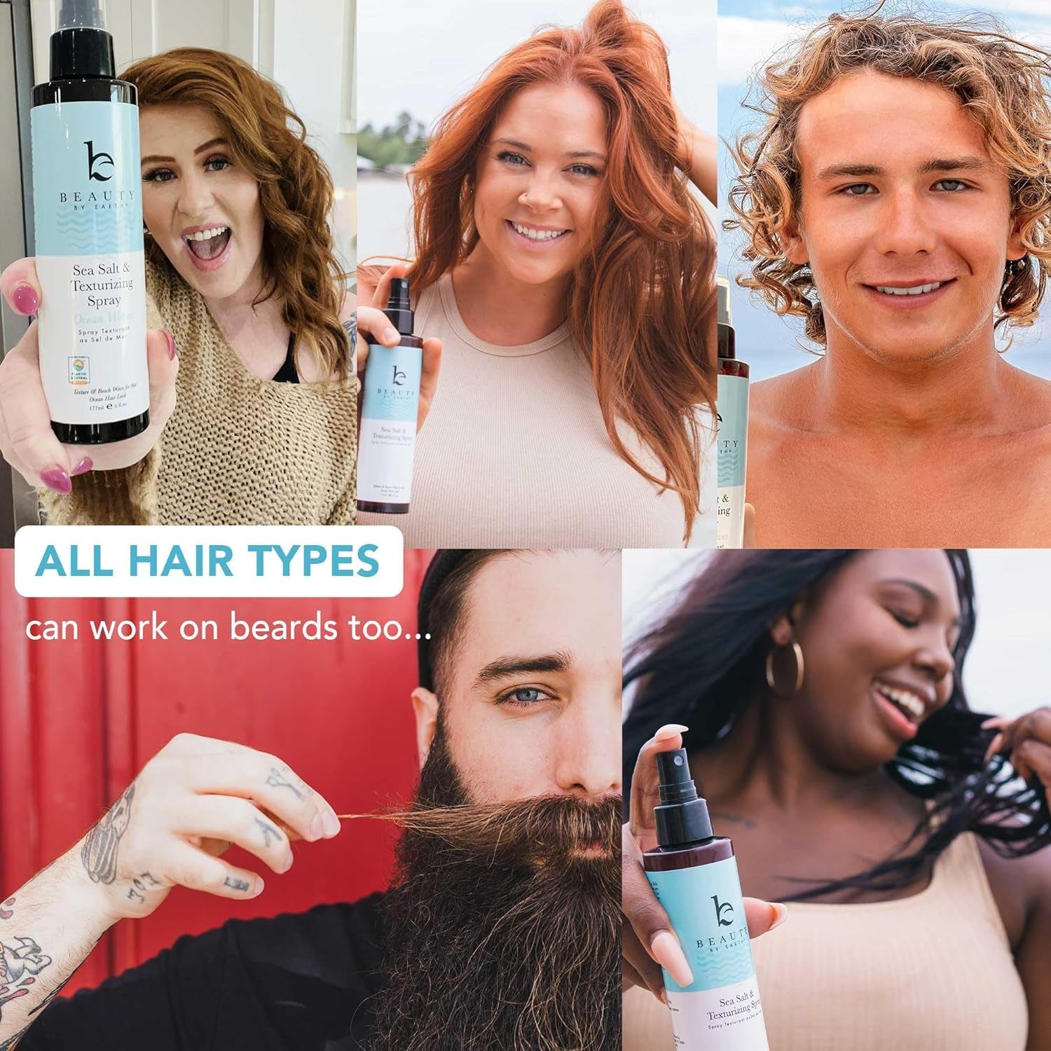 Sea Salt Spray for Hair - USA Made from Natural & Organic Ingredients, Texturing Spray for Men & Women, Hair Texture Spray for Fine Hair, Salt Water Spray, Beach Wave Spray & Volumizing Spray