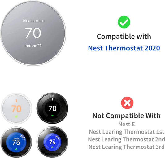Nest Thermostat Wall Plate - Compatible with Google Nest Thermostat 2020 - Nest Thermostat Trim Kit, Nest Thermostat Wall Plate Cover Thermostat Accessory Easy Installation - Charcoal