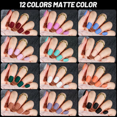 24Pack Short Press on Nails, 576Pcs Short round Press on Nails, Short Matte Press on Nails, Short Glossy Press on Nails, Short Fake Nails with Nail Glue