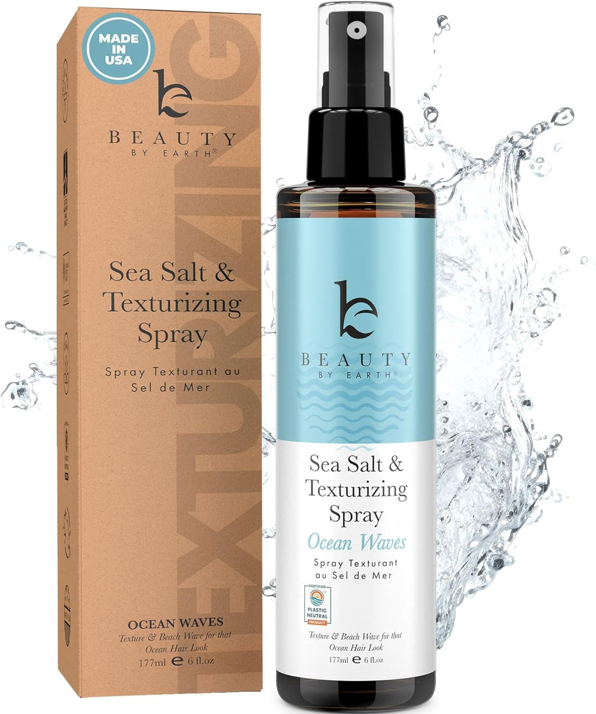 Sea Salt Spray for Hair - USA Made from Natural & Organic Ingredients, Texturing Spray for Men & Women, Hair Texture Spray for Fine Hair, Salt Water Spray, Beach Wave Spray & Volumizing Spray