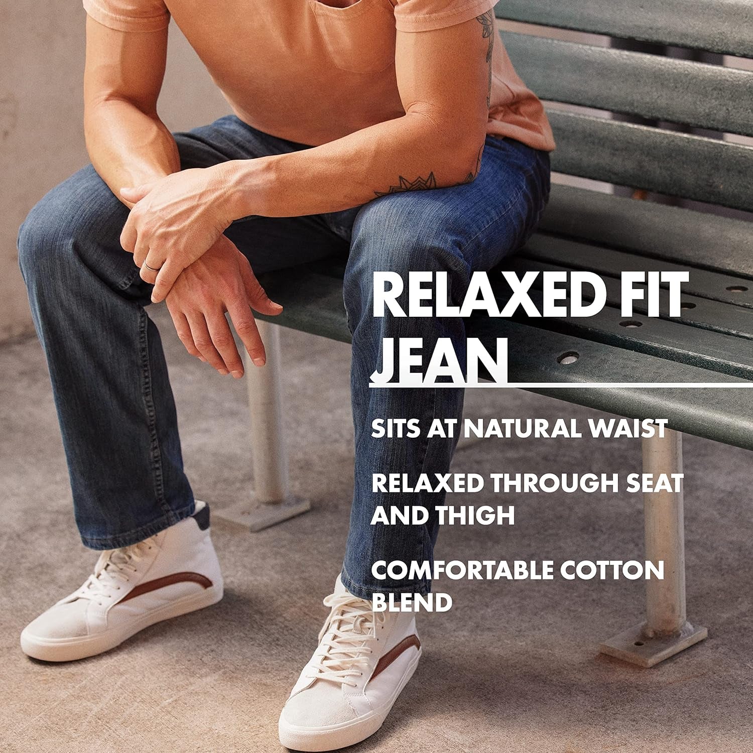 Mens Authentics Men'S Classic Relaxed Fit Flex Jean Jeans