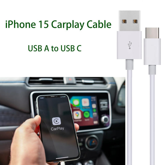 Iphone 15 Carplay Cable, 6Ft Iphone 15 Car Charger Cable USB a to USB C Syncing Cable for Iphone 15 Pro Max plus Car Charger, Ipad Pro 12.9 / 11-Inch, Ipad 10.9 Inch, Ipad Mini 6Th, Ipad Air 4/5Th Gen