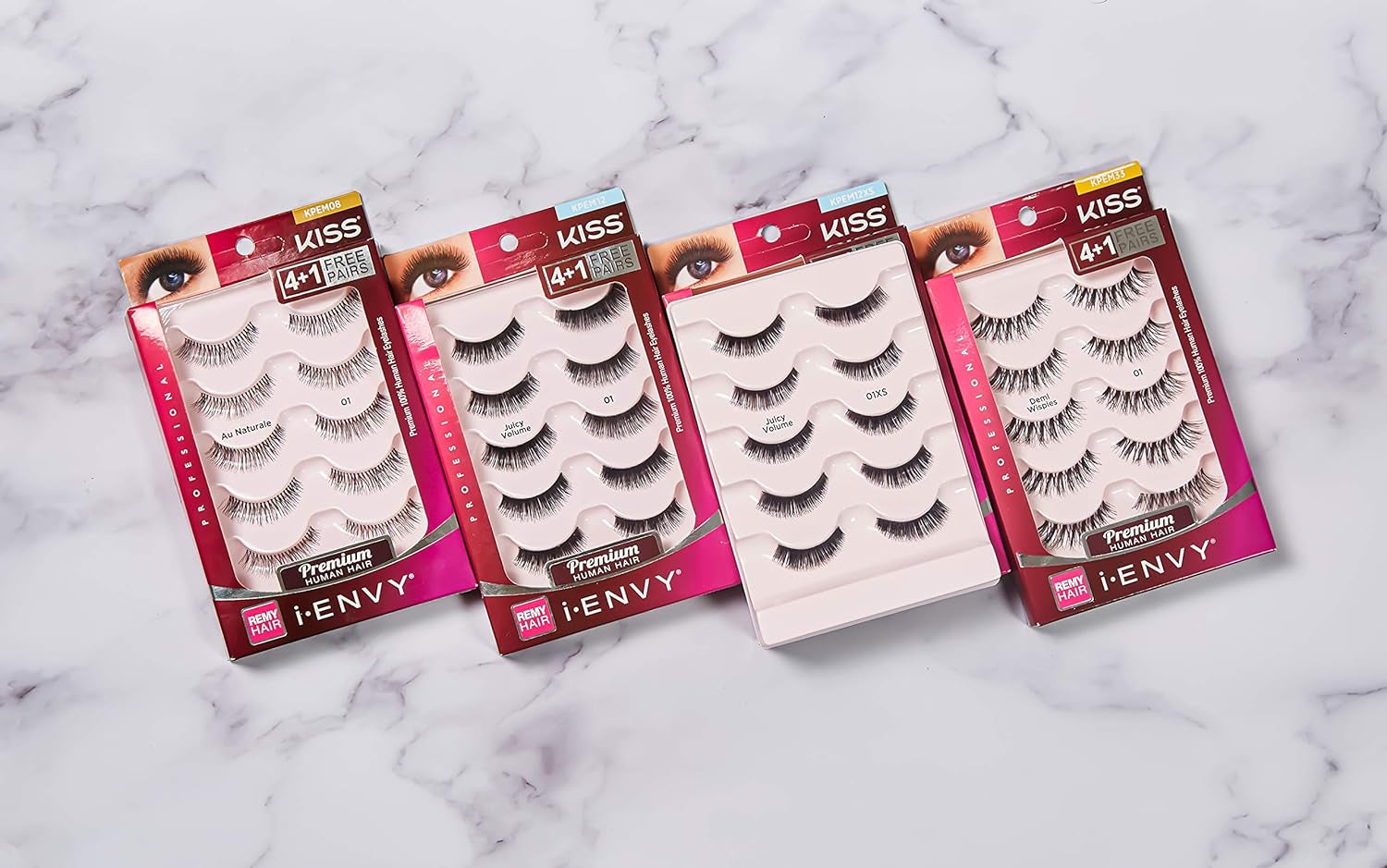 I-Envy 5 Pairs Demi Wispies False Lashes Multi Pack Natural Look Premium 100% Human Hair Fluffy Eyelashes, Volume & Curl, Lightweight, Comfortable, Reusable