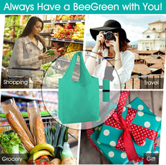 Rolled up Grocery Bags Reusable Shopping Bags Foldable for Groceries