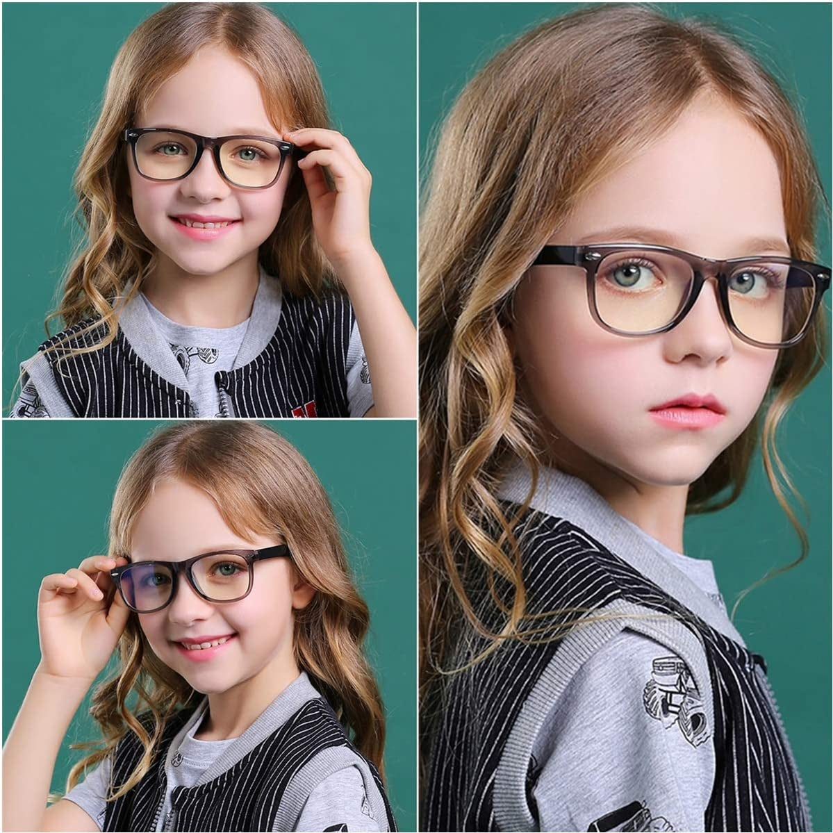 Kids Blue Light Blocking Glasses Girls Boys 2 Pack, Computer Glasses for Kids Girls Boys Age 3-9