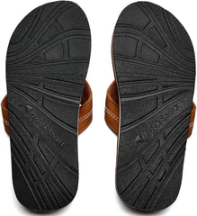 Mens Flip Flops Leather Arch Support Leather Thong Sandals Beach Slippers