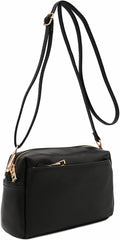 Triple Zip Small Crossbody Bag