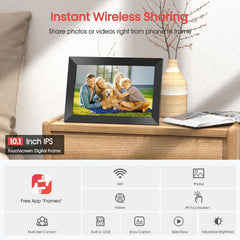 Digital Picture Frame - 10 Inch Wifi Digital Frame IPS Touch Screen 1080P Photo Frame 16GB Large Memory Share Moments Instantly via Mobile APP Auto-Rotate Support USB and SD Card