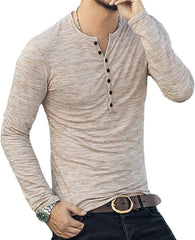 Mens Casual Slim Fit Basic Henley Long/Short Sleeve Fashion Lightweight T-Shirt