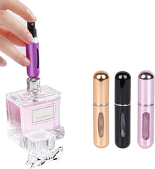 Travel Mini Perfume Refillable Atomizer Container, Portable Perfume Spray Bottle, Travel Perfume Scent Pump Case Fragrance Empty Spray Bottle for Traveling and Outgoing (3 Pack, 5Ml) (3 Pcs)