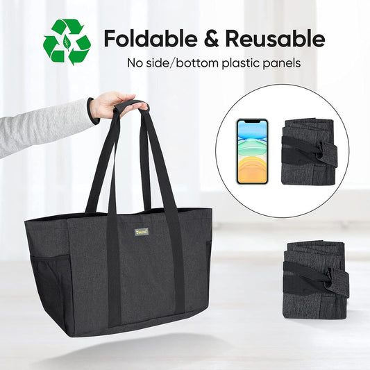 Soft 9 Gallon Extra Large Utility Tote, Foldable Reusable Storage Bag