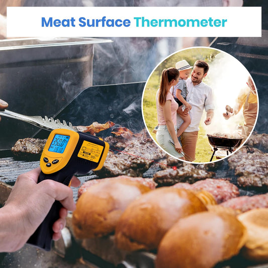 Infrared Thermometer Temperature Gun 774, Digital IR Temp Gun for Food, Cooking, BBQ, Pizza Oven, Reptile, Griddle Accessories, Non Contact Surface Outdoor Heat Gun