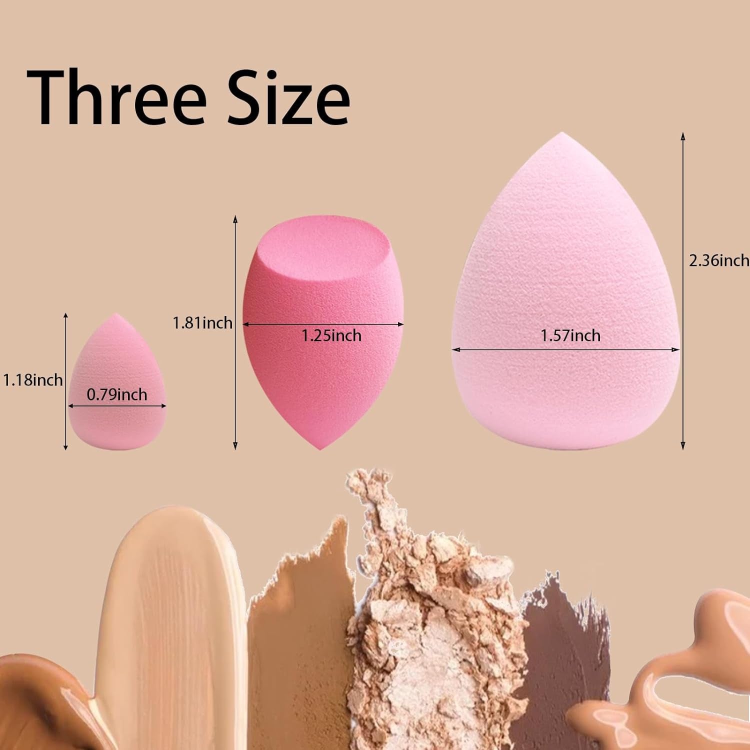 15 Pcs Beauty Blender Makeup Sponge Bulk:Blender Sponges 15 Pcs for Liquid, Cream, and Powder, Multi-Colored Pink Make up Sponges for Foundation