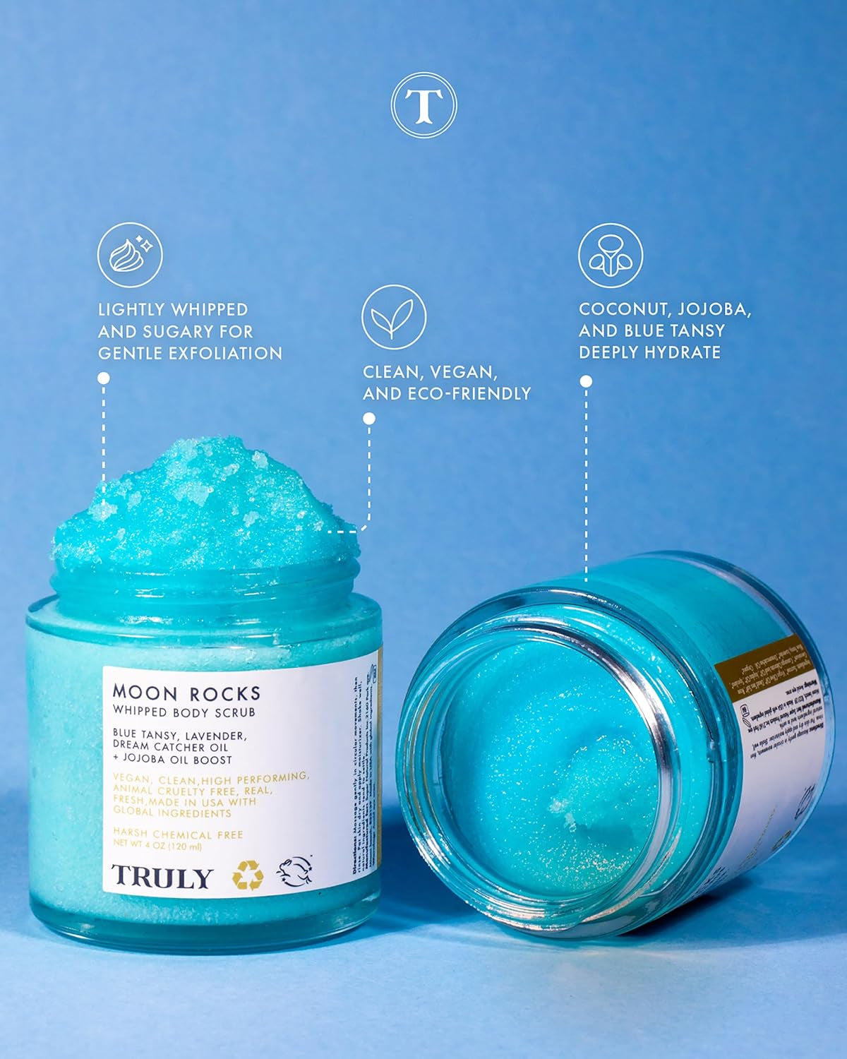 Beauty KP Treatment Moon Rocks Sugar Scrub - Gentle and Fluffy Body Scrubs for Women Exfoliation, Natural Body Scrub - Body Exfoliating Scrub with Vitamin E and Essential Antioxidants.