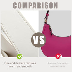 Shoulder Bags for Women, Vegan Leather Trendy Handbag Clutch Purse and Zipper Closure Tote Shoulder Purse