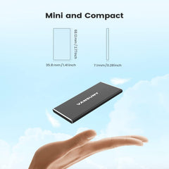 500GB Portable External SSD, USB 3.1 Gen2 430Mb/S High-Speed Data Transfer, Metal USB C Mini Portable External Solid State Drive for PC, Laptop, Phones and More