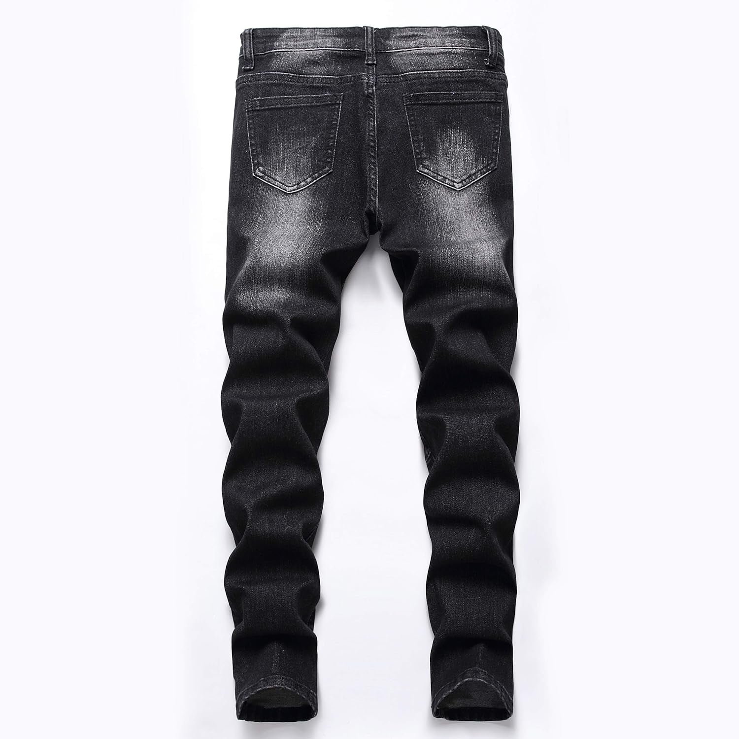 Boy'S Biker Skinny Fit Ripped Destroyed Distressed Stretch Stylish Fashion Moto Denim Jeans Pants