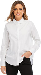 Women'S Long/Short Sleeve Button up Dress Shirts Blouses Oversized Tunic Shirts