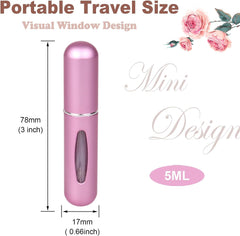 Travel Mini Perfume Refillable Atomizer Container, Portable Perfume Spray Bottle, Travel Perfume Scent Pump Case Fragrance Empty Spray Bottle for Traveling and Outgoing (3 Pack, 5Ml) (3 Pcs)