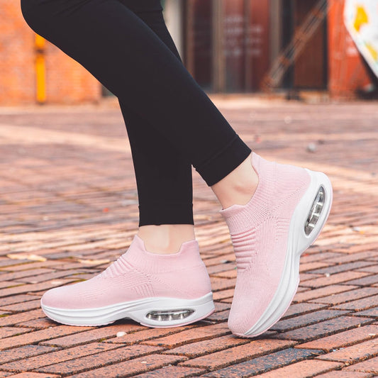 Womens Walking Shoes Sock Casual Ladies Fashion Sneakers Comfortable Slip on Air Cushion Platform