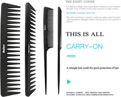 (Black) - 4Pcs Paddle Hair Brush, Detangling Brush and Hair Comb Set for Men and Women, Great on Wet or Dry Hair, No More Tangle Hairbrush for Long Thick Thin Curly Natural Hair (Black)