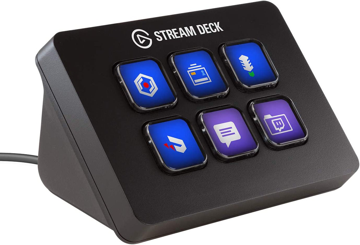 Stream Deck Mini – Compact Studio Controller, 6 Macro Keys, Trigger Actions in Apps and Software like OBS, Twitch, Youtube and More, Works with Mac and PC Black 10GAI9901