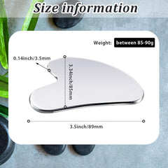 Stainless Steel Gua Sha Facial Tools ;Guasha Tool for Face Metal Gua Sha Tighten Skin Heart Massage Guasha Beauty Tool for Body、 Eyes、 Neck、 Massager with Travel Pouch (Heart Model)