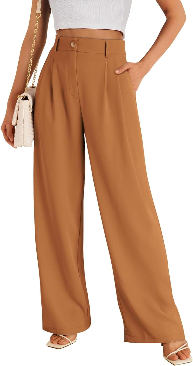 Wide Leg Dress Pants Women'S High Waisted Dressy Trousers