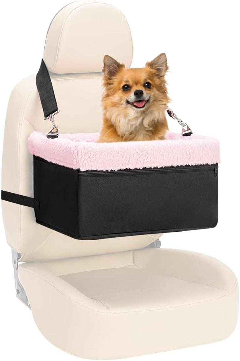 Puppy Car Seat Upgrade Deluxe Portable Pet Dog Booster Car Seat with Clip-On Safety Leash,Perfect for Small Pets up to 26Lbs