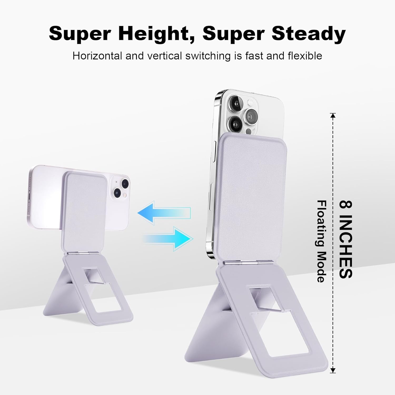 Phone Grip Phone for Magsafe Tripod Stand Compatible with Iphone 15/14/13/12 Series Angle Adjustment & Strong Invisible Selfie Stick Tripod