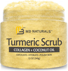 Exfoliating Body Scrub Turmeric Body Scrub and Skin Exfoliator with Collagen and Coconut Oil Gently Exfoliate Face Body Hand and Foot Scrub Moisturizing Body Skincare Products by