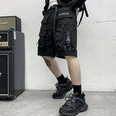 Cyberpunk Shorts Hip Hop Sweatpants Techwear Overalls Slacks Athleisure Men'S Tactical Cargo Streetwear Pants