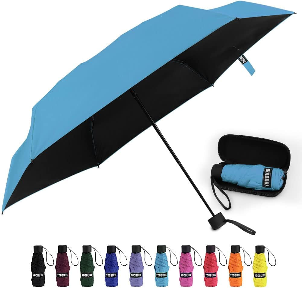 Small Mini Umbrella with Case Light Compact Design Perfect for Travel Lightweight Portable Parasol Outdoor Sun&Rain Umbrellas