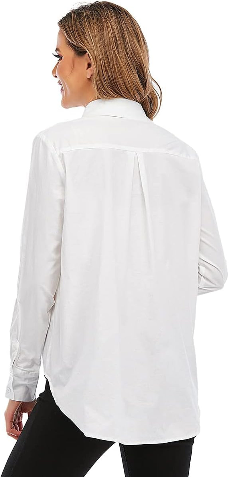 Women'S Long/Short Sleeve Button up Dress Shirts Blouses Oversized Tunic Shirts