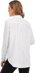 Women'S Long/Short Sleeve Button up Dress Shirts Blouses Oversized Tunic Shirts