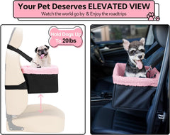 Puppy Car Seat Upgrade Deluxe Portable Pet Dog Booster Car Seat with Clip-On Safety Leash,Perfect for Small Pets up to 26Lbs