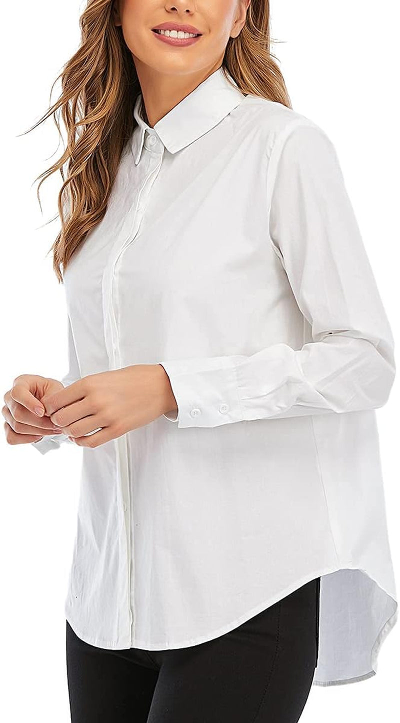 Women'S Long/Short Sleeve Button up Dress Shirts Blouses Oversized Tunic Shirts