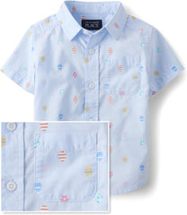 Big Boys' Short Sleeve Button down Shirt