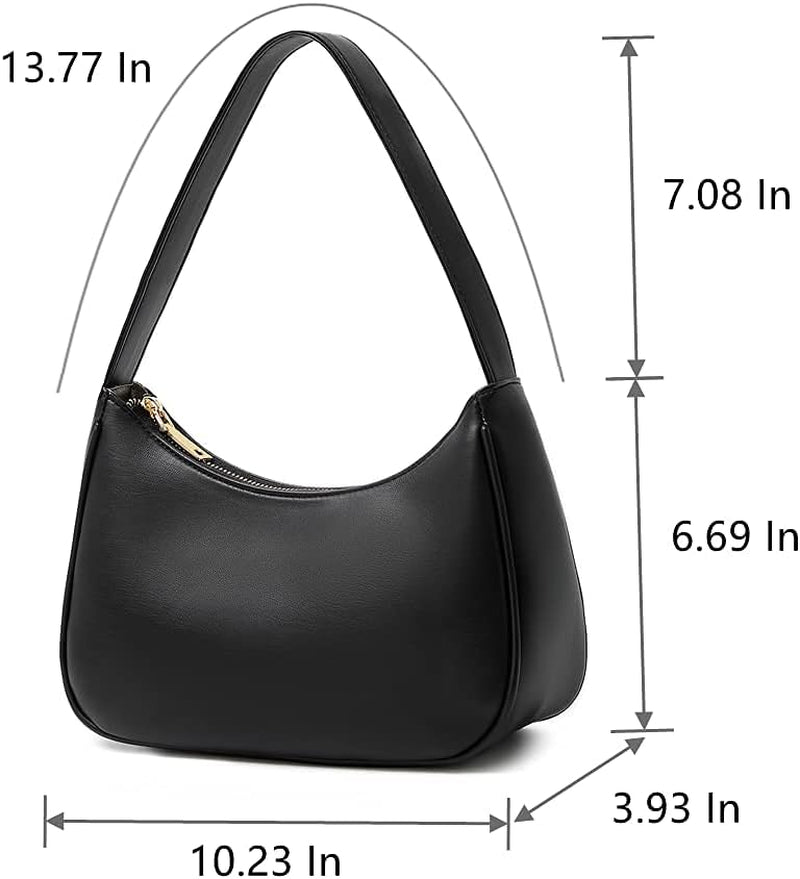 Shoulder Bags for Women, Cute Hobo Tote Handbag Mini Clutch Purse with Zipper Closure