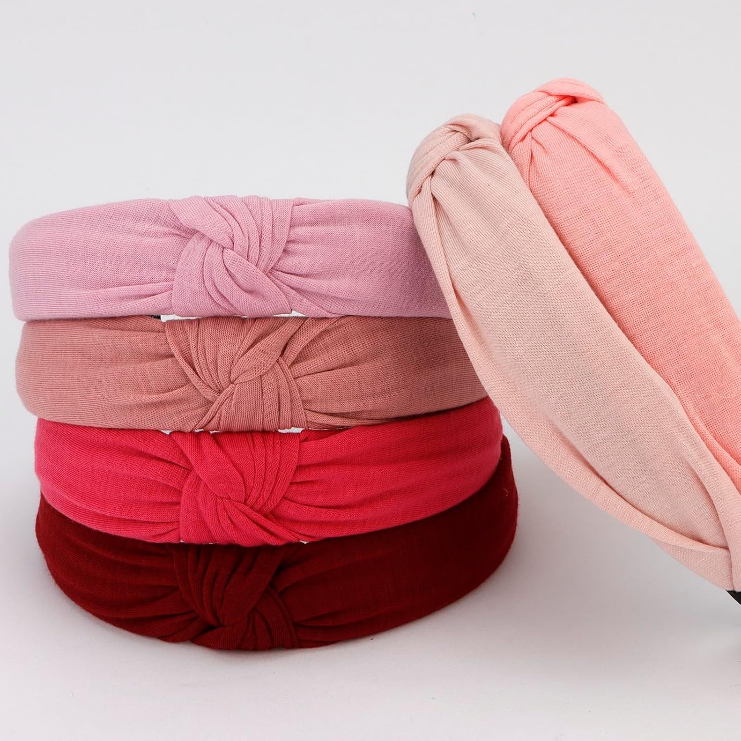 12 Pack Pink Colorful Headbands for Women Non Slip Wide Girls Knotted Headband Cute Boho Head Bands for Womens Hair Band Hair Accessories Womens Gifts Elastic Turban Fashion Headband