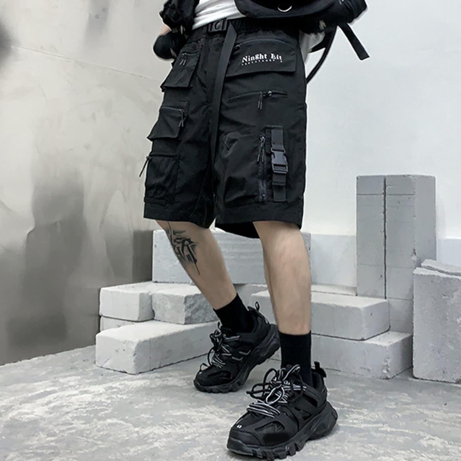 Cyberpunk Shorts Hip Hop Sweatpants Techwear Overalls Slacks Athleisure Men'S Tactical Cargo Streetwear Pants