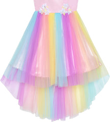 Girls Dress Sequin Mesh Party Wedding Princess Tulle Size 7-14 Years