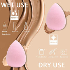 15 Pcs Beauty Blender Makeup Sponge Bulk:Blender Sponges 15 Pcs for Liquid, Cream, and Powder, Multi-Colored Pink Make up Sponges for Foundation