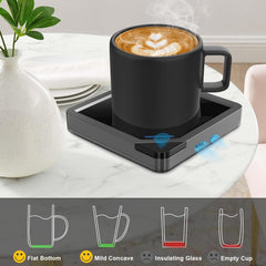 USB Coffee Mug Warmer:Smart Electric Coffee Cup Warmer for Desk with Auto Shut Off-Coffee Accessories for Home Office Desk (U1 Black)